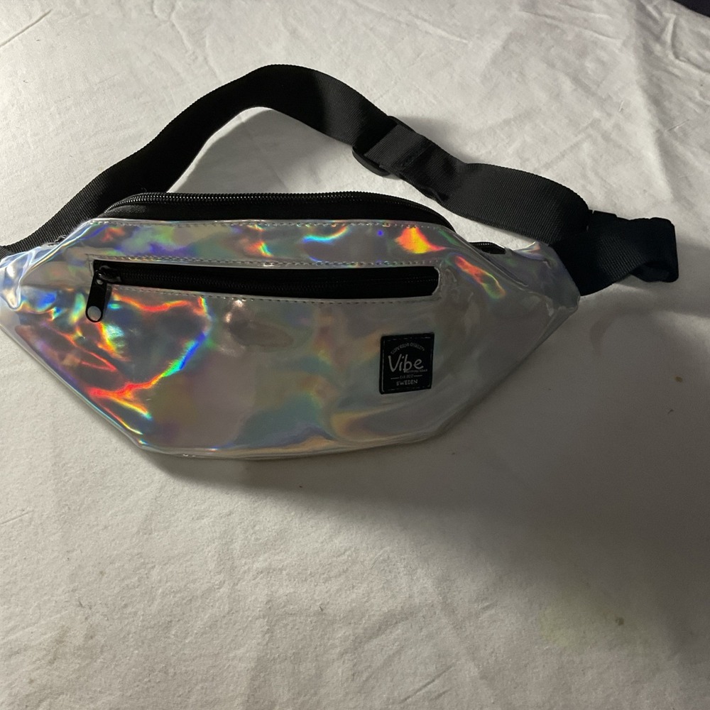 Vibe Fanny Pack for Men Women - Iridescent Silver Bag Purse